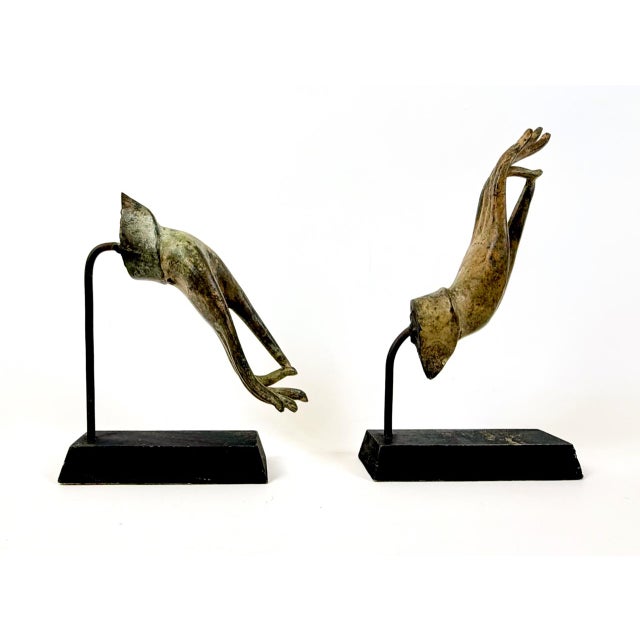 Antique Thai Hand-Mounted Bronze Buddhas on Base, 1900s, Set of 2 For Sale - Image 4 of 18