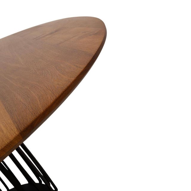 Brown Janua Basket Wooden Dining Table For Sale - Image 8 of 11