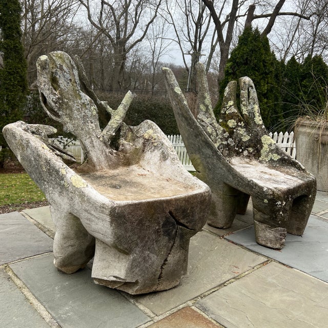 Specimen Carved Driftwood Outdoor Chair For Sale - Image 9 of 9