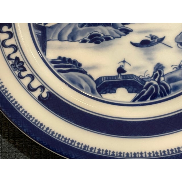 Ceramic Vintage Canton Blue Luncheon or Dessert Plate From Andrea by Sadek for Mount Vernon For Sale - Image 7 of 10