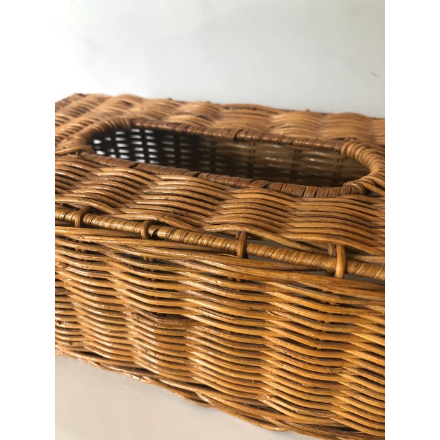 1970s Rattan Tissue Box Cover For Sale - Image 9 of 9