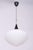 Black Mid-Century Chandelier in Chromed Steel and Opaline Glass, Czech, 1960s For Sale - Image 8 of 13