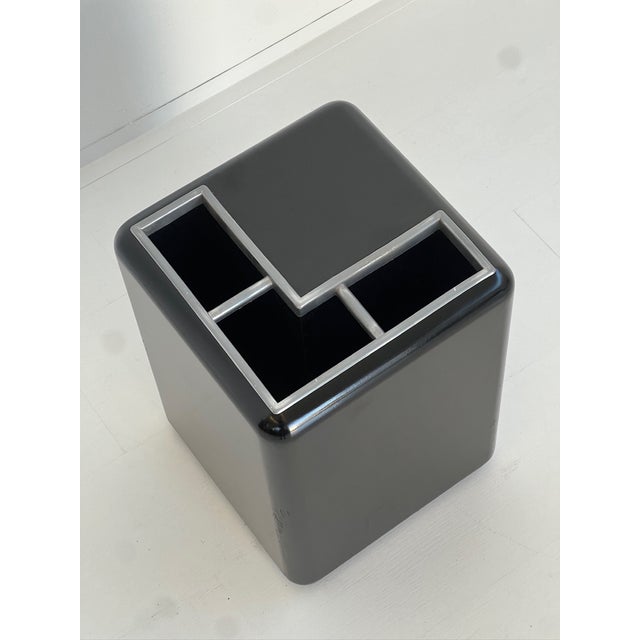 Space Age Umbrella Stand in Black Lacquered Wood, 1970s. For Sale - Image 4 of 4