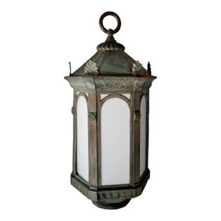 Antique English Copper Hanging Lantern For Sale