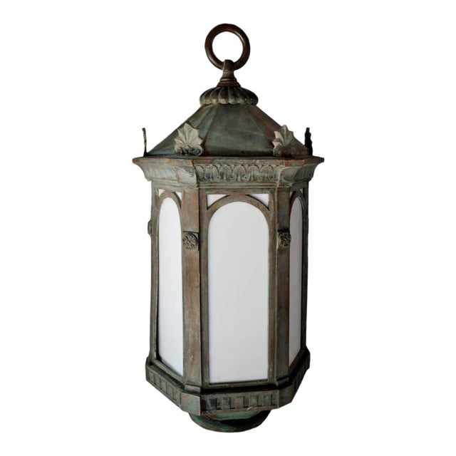 Antique English Copper Hanging Lantern For Sale