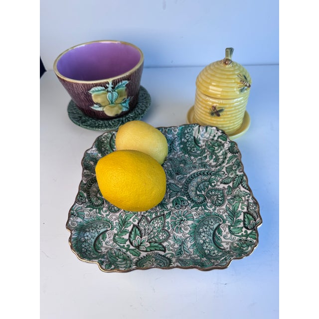 Bottle Green Vintage Wedgwood Old Foley Dish For Sale - Image 8 of 9