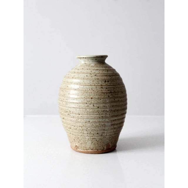 Mid-Century Modern Vintage Studio Pottery Vase For Sale - Image 3 of 9