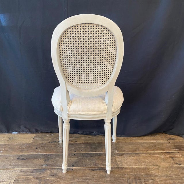 French Louis XVI Style Dining Chairs With Caned Backs -Set of 4 For Sale - Image 9 of 11