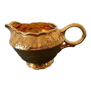 Early 20th Century Gold Porcelain Creamer Pitcher by Taylor Smith & Taylor