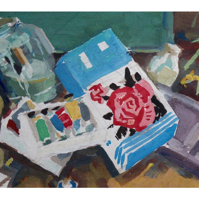 Unnamed Artist, Life on Sunday, 1976, 1970s, Gouache on Paper, Framed For Sale - Image 4 of 6