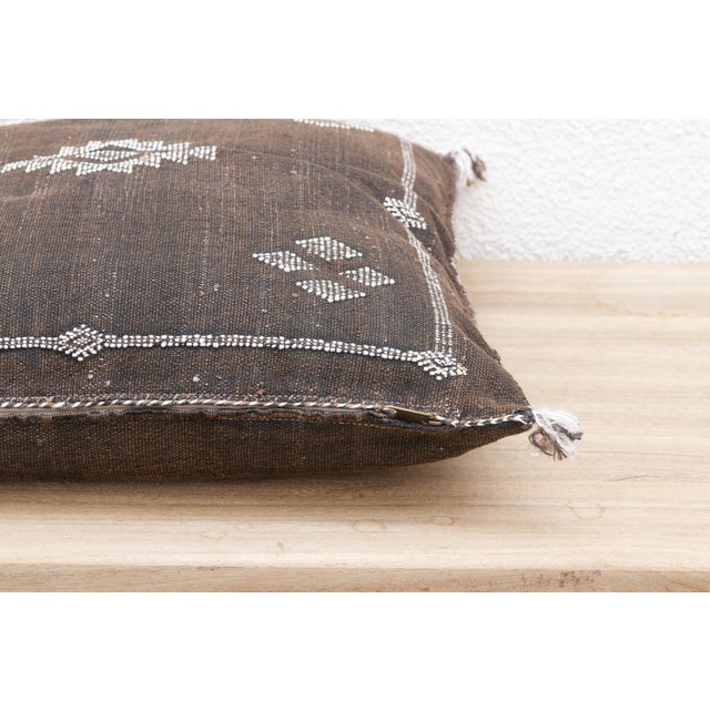 1990s Abbey Moroccan Large Silk Rug Pillow For Sale - Image 5 of 8