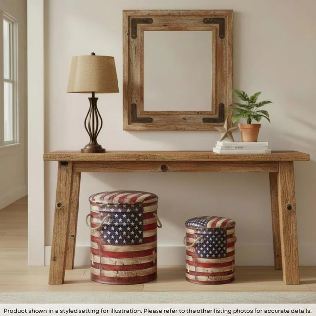 Infuse your home with a sense of pride and timeless character with our Eclectic Patriotic US Flag Storage Bins. This...