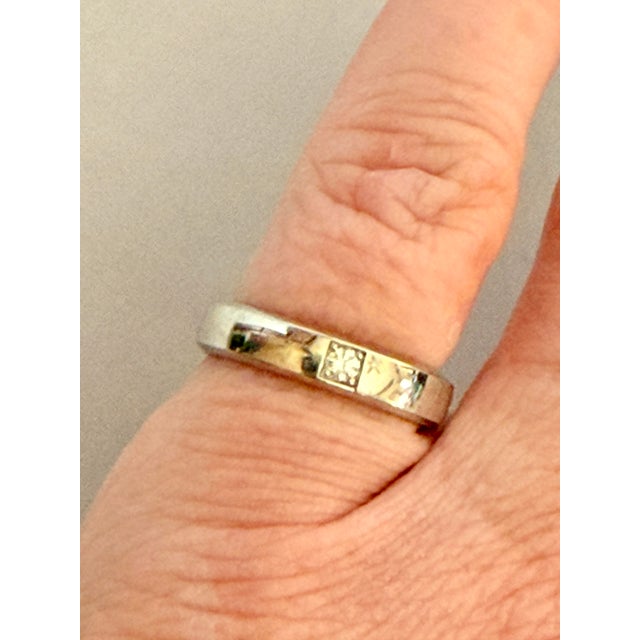 Contemporary Van Cleef & Arpels Platinum Diamond Band, Size 5.5 For Sale - Image 3 of 12
