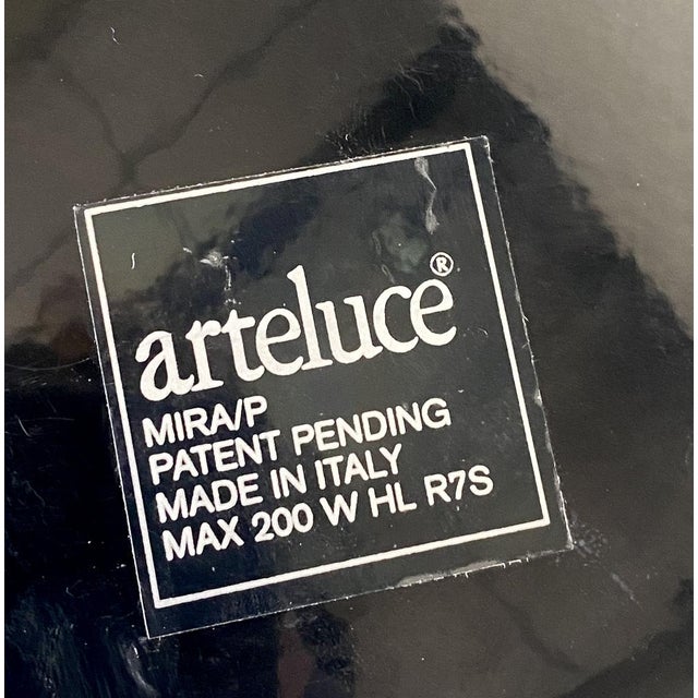 Pair of 90s ceiling lights Mira/P of Arteluce, black lacquered metal and satin glass This piece has an attribution mark, I...