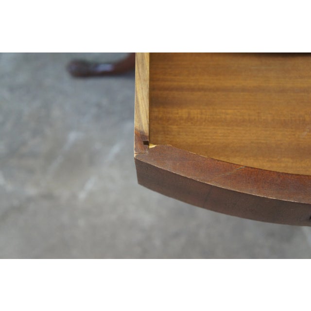 Mid 19th Century Antique English Georgian Style Mahogany Round Pedestal Drum Side Table with Drawer For Sale - Image 6 of 13