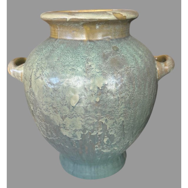 Large & Impressive Vintage Fulper Double Handled 12" Art Pottery Vase For Sale - Image 11 of 12