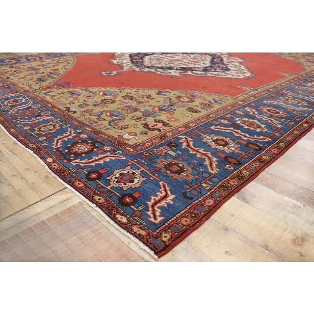 Late 19th Century Persian Bakshaish Rug, 11'04 X 15'00 For Sale - Image 9 of 11