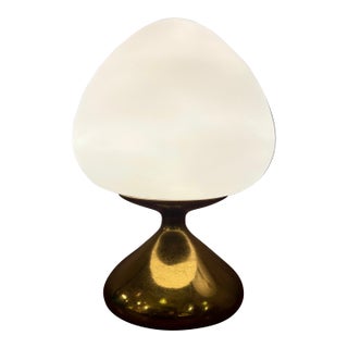 Bud Shaped Brass & Blown Glass Mushroom Lamp by Tony Paul For Sale