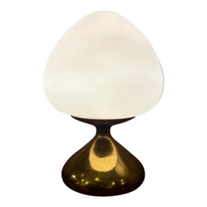 Bud Shaped Brass & Blown Glass Mushroom Lamp by Tony Paul