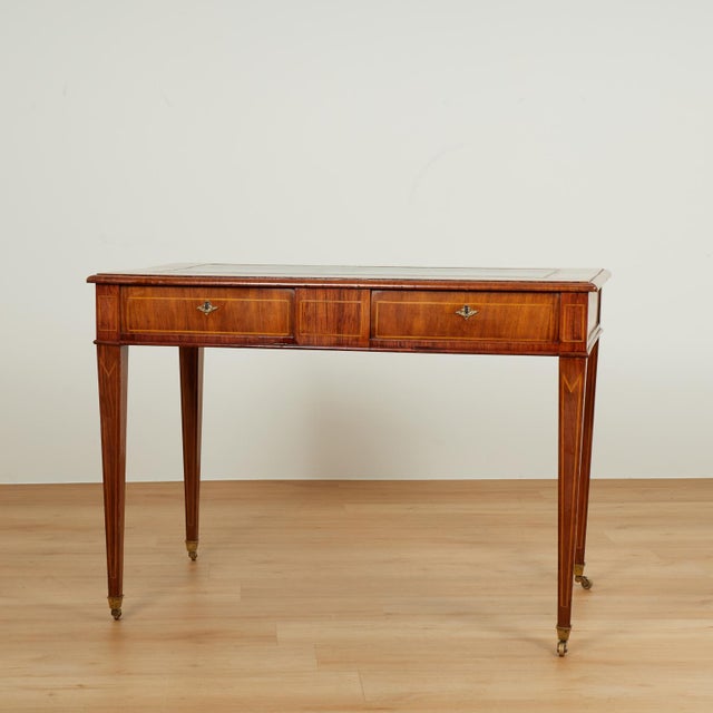 George IV Style 18th Century English Leather Top Writing Desk For Sale - Image 13 of 16