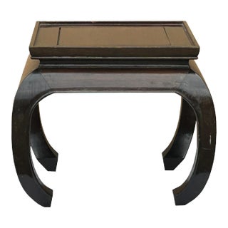 1960s Chinese Brown Curve Leg Square Side Table Display Stand For Sale