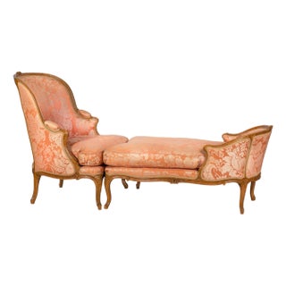 French Louis XV Beechwood Duchesse Brisee Chaise by P. Remy Ca. 1765 For Sale