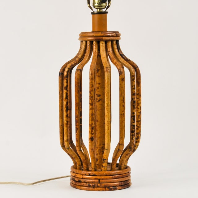 Mid 20th Century Mid Century Modern Burnt Bamboo Table Lamp Bentwood Statement Lamp For Sale In Rochester - Image 6 of 13