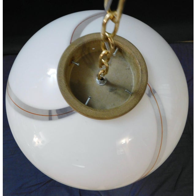 1960s Frosted Bollicine Murano Glass Pendant For Sale - Image 11 of 11