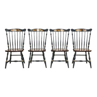 1960s Blue Harvest Dining Chairs by Hitchcock - Set of 4 For Sale