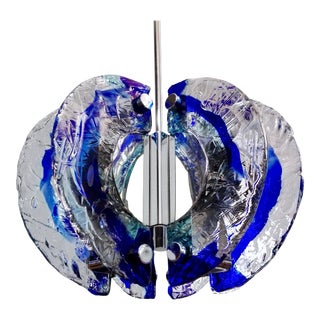 1970s Angelo Brotto Attributed Murano Glass Pendant Lamp for Esperia, Italy For Sale