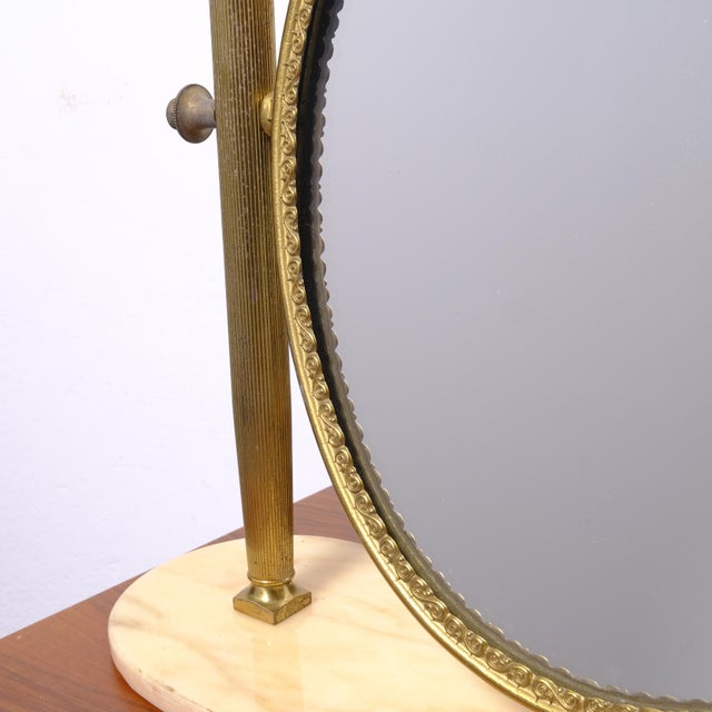 Italian Brass Vanity Mirror, 1950s For Sale - Image 6 of 14