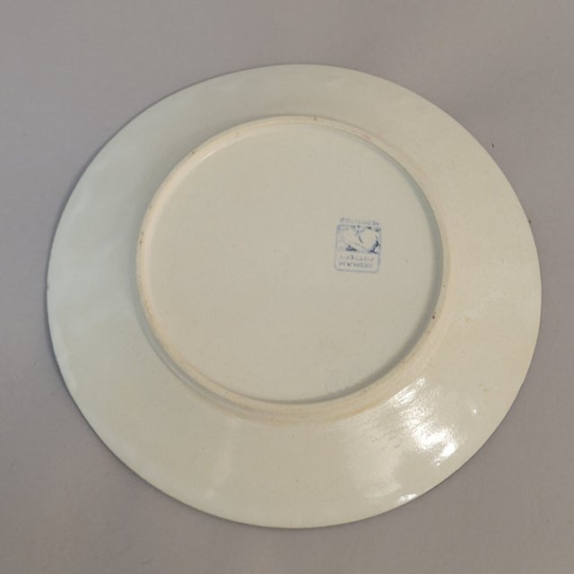 Ceramic Dedham Pottery Rabbit Plate, Blue Crackleware, C. 1910s For Sale - Image 7 of 8