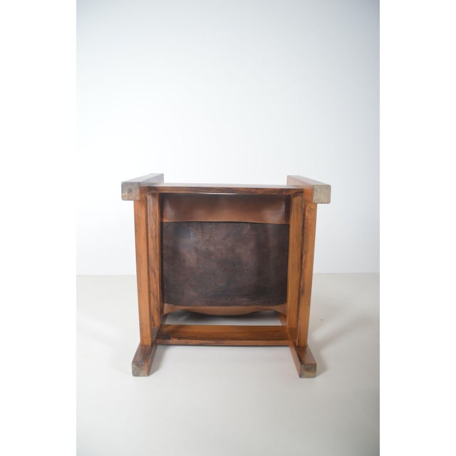 French Armchairs in Olive Wood and Saddle Leather, 1970s, Set of 2 For Sale - Image 15 of 16