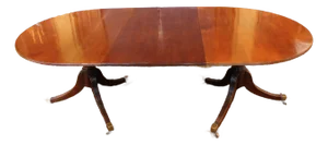 C. 1930 English Georgian Style Double Pedestal Dining Table
