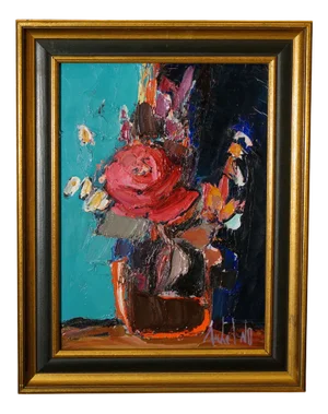 Michel No, Still Life Vase of Flowers, 1960s-1970s, Oil on Canvas