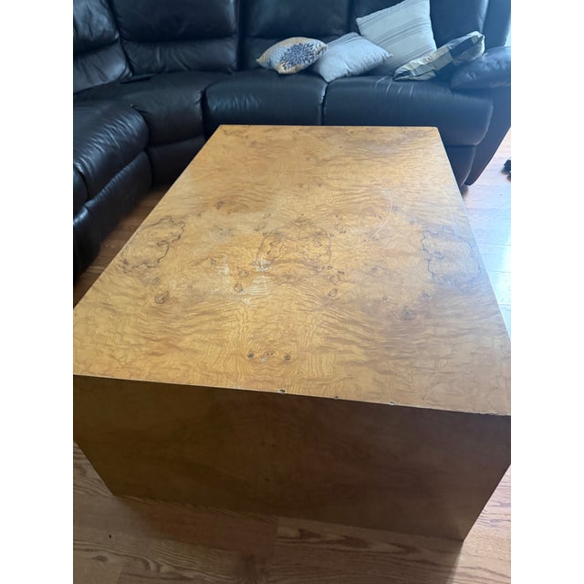 Wood 1970s Attributed to Milo Baughman Mid Century Burlwood Coffee Table For Sale - Image 7 of 7