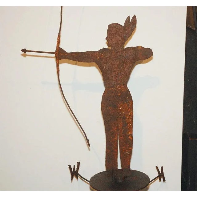 Farmhouse 19th Century Iron Indian Weathervane With Stand For Sale - Image 3 of 10