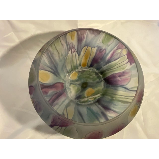 Late 20th Century Art Nouveau Rueven Purple Swirl Art Glass Bowl For Sale In Dallas - Image 6 of 6