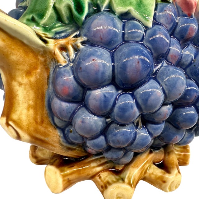 A Majolica Grape-Form Wine Jug by Brown-Westhead, Moore, English, Ca. 1876 For Sale - Image 6 of 12