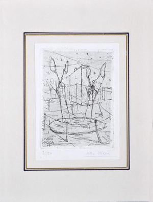 Ivan Mosca, Abstract Composition, Etching on Paper, 1949
