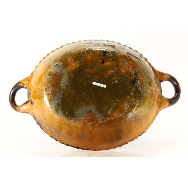 Circa 1900 Barrio De La Luz Puebla Pottery Dish Tortoiseshell Glaze Barro Vidriado With Fish For Sale - Image 17 of 18