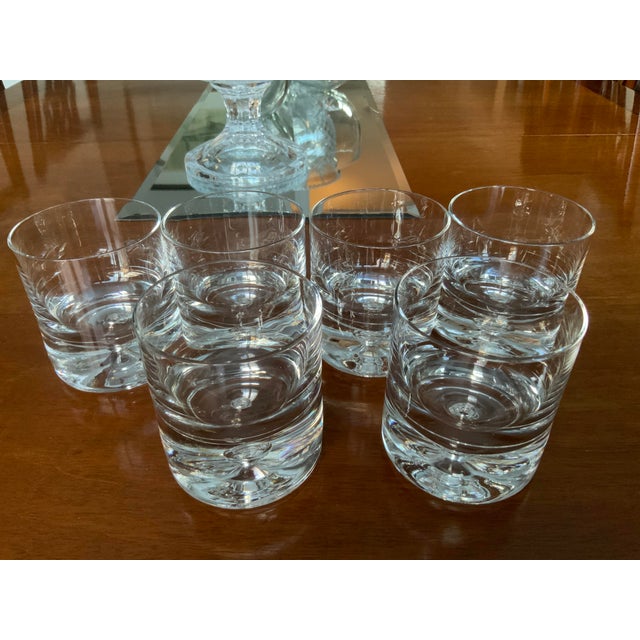 Glass 1980s Double Old Fashion Floating Bubble /Rock Glasses- Set of 6 For Sale - Image 7 of 9