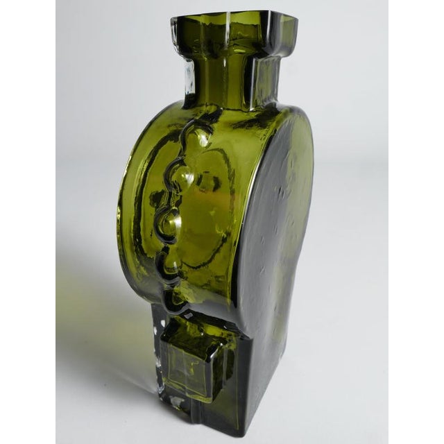 Glass Vintage Green Glass Vase by Helena Tynell, 1968 For Sale - Image 7 of 18