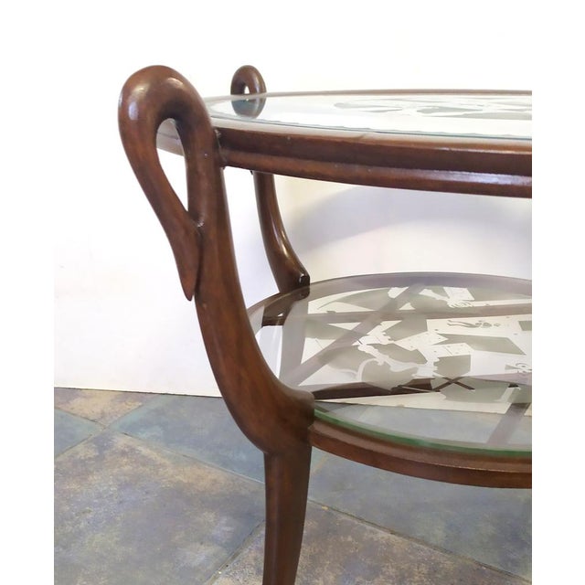 Wood Art Deco Round Coffee Table, 1940s For Sale - Image 7 of 9