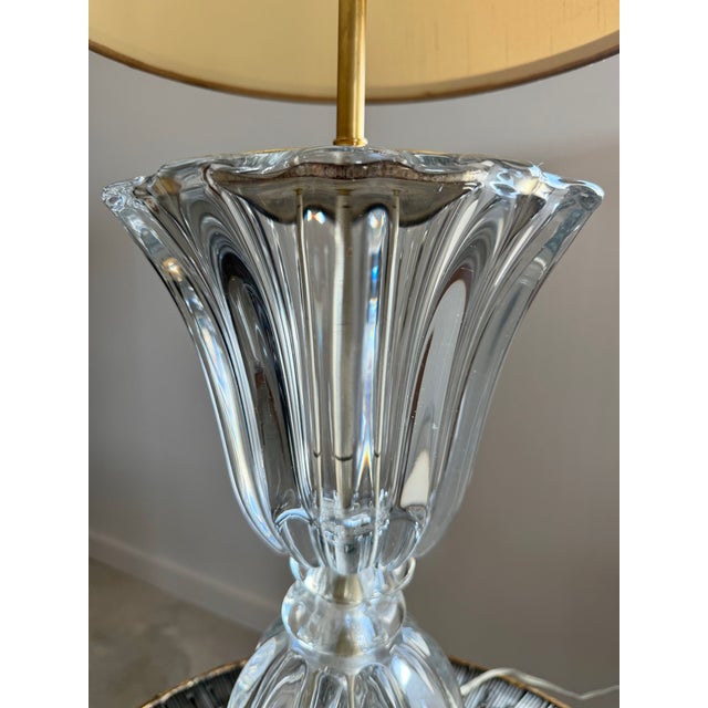 Vintage French Regency Crystal Art Verrier (Art Glass) Table Lamp Att. Art Vannes For Sale - Image 16 of 16