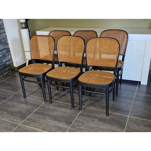 Vintage Model 811 Chairs by Joseph Hoffmann, 1990, Set of 6 For Sale - Image 6 of 18