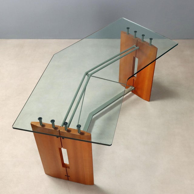 Desk in Glass and Wood For Sale - Image 9 of 11