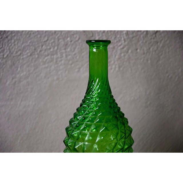 1960s Italian Green Glass Bottle from Empoli, 1960s For Sale - Image 5 of 7