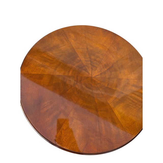 1990s Custom Mahogany French Empire Pedestal Lamp End Table Neoclassical Gold Gilt For Sale - Image 13 of 14