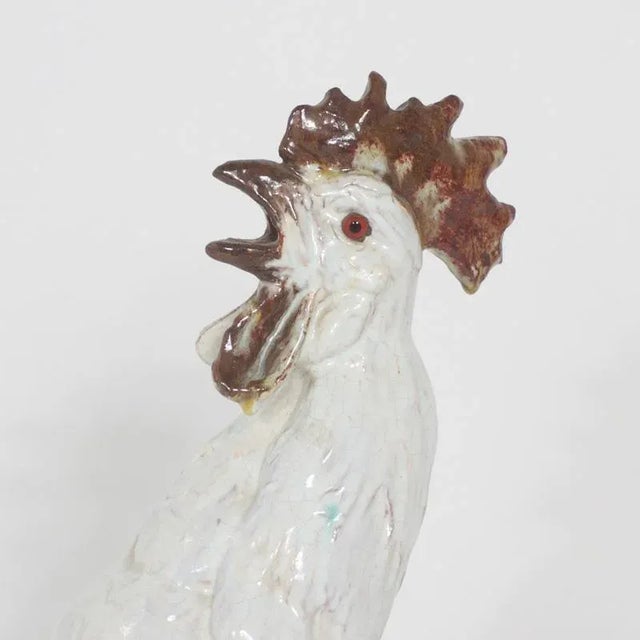 Glazed Terra Cotta Rooster For Sale - Image 4 of 8